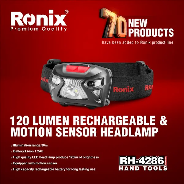ابزار چراغ پیشانی 120 لومن رونیکس مدل RH-4286