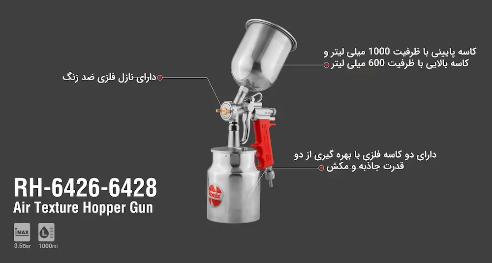 اطلاعات محصول پیستوله بادی رونیکس مدل RH-6426