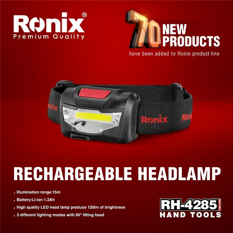چراغ پیشانی 120 لومن رونیکس مدل RH-4285تصویری از