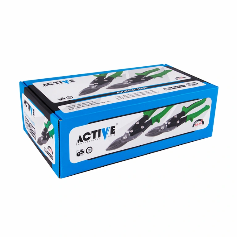 تصویری از جعبه بسته بندی رنگی قیچی ورق بر راست بر اکتیو مدل AC-6210R