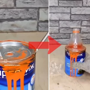 استفاده از بطری نوشابه برای در قوطی رنگ