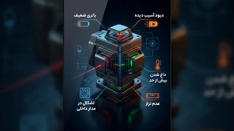 علل روشن نشدن تراز لیزری