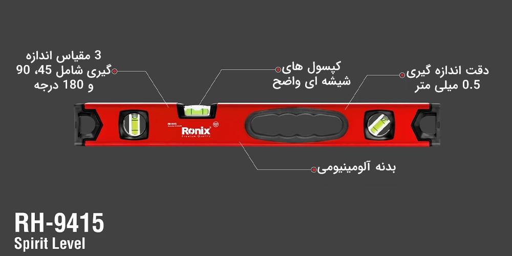 مشخصات تراز دستی 50 سانتی متری رونیکس مدل RH-9415