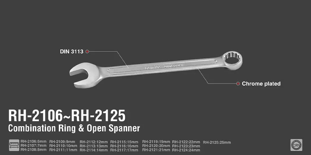 برگه راهنما آچار یکسر تخت یکسر رینگ 16 میلی متر رونیکس مدل RH-2116