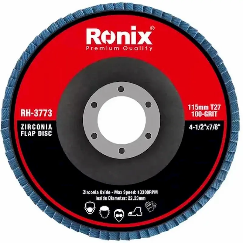 سنباده فلاپ زیرکونیوم مینی 115 میلی متری گرید 100 رونیکس مدل RH-3773